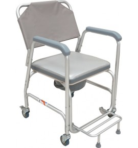 KW 699L - WHEELCHAIR COMMODE ALUMINIUM - 2" WHEELS