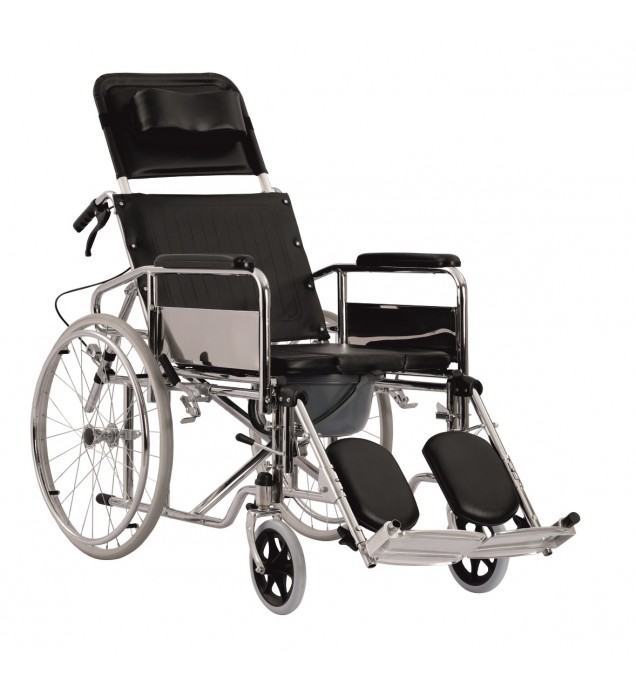 KW 609GCU - WHEELCHAIR RECLINING COMMODE (U-CUT)