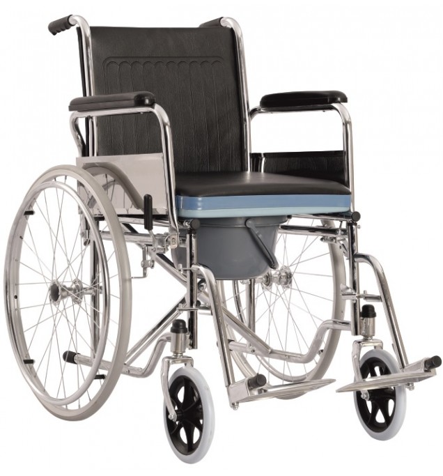 KW 682 - WHEELCHAIR COMMODE ARM & FOOT REST REMOVABLE