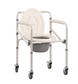 KW 696 (L) - COMMODE CHAIR ALUMINIUM WITH WHEELS