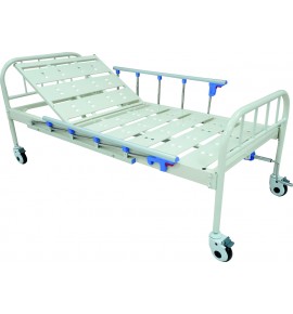 KW 571 - BACKREST/SEMI-FOWLER COT WITH ALUMINIUM RAILINGS & WHEELS