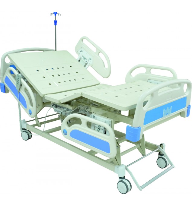 KW 352 - IMPORTED 5 FUNCTION ELECTRIC COT WITH ABS SIDE RAILS, ICU BED , HOSPITAL BED 