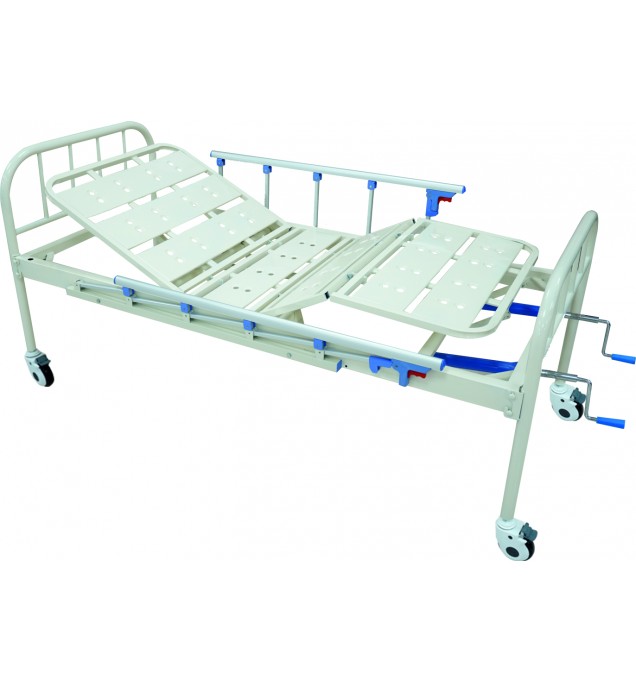 KW 573 - FOWLER COT WITH ALUMINIUM RAILINGS & WHEELS