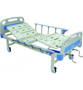 KW 475 - FOWLER COT WITH ALUMINIUM RAILINGS, ABS BOARDS & CASTORS