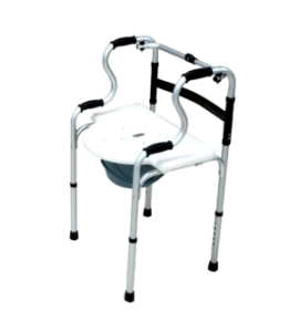 KW 556 - FOLDABLE RECIPROCATING STEP-UP WALKER WITH COMMODE (WHITE) 