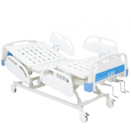 KW 340 - IMPORTED 3 FUNCTION MANUAL COT WITH ABS RAILINGS, HOSPITAL BED