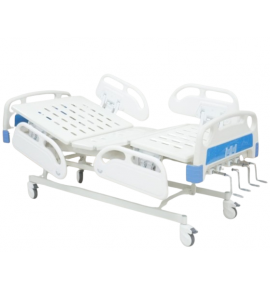 KW 341 - IMPORTED 5 FUNCTION MANUAL COT WITH ABS RAILINGS, HOSPITAL BED 