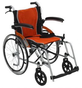 KW 9119F - WHEELCHAIR PREMIUM WITH BRAKE ASSIST, ARMREST FLIPUP & FOOTREST REMOVABLE